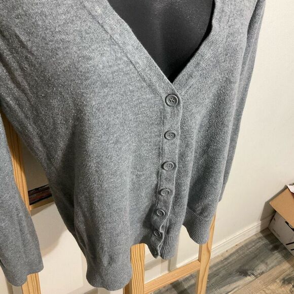Forever 21 gray button up cardigan, lightweight size small - Picture 5 of 5